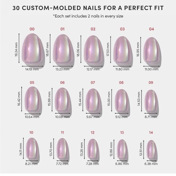 NWT Glamnetic Press on Nail Set Shimmering Shores Collection 30 Nails  Oyster - Picture 5 of 9